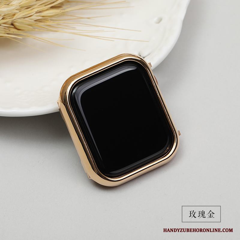 Apple Watch Series 1 Mönster Skärmskydd Film Frame Plating Guld Metall Skal