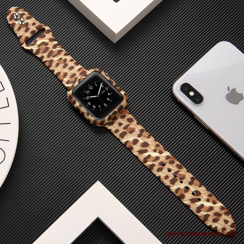 Apple Watch Series 1 Silikon Kreativa Skal Trend Rosa Tryck Skydd