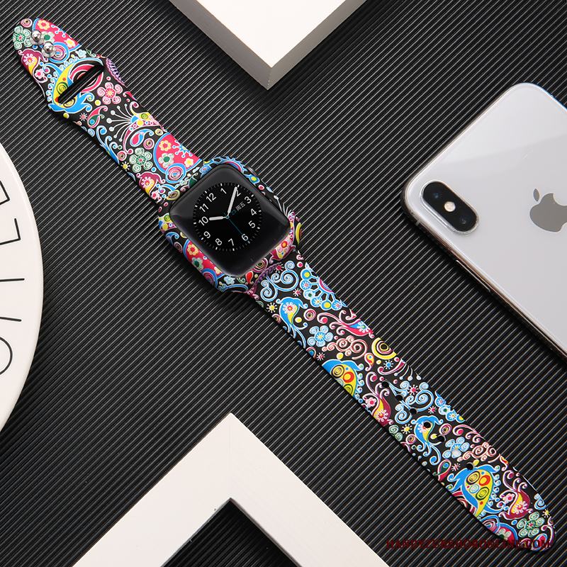 Apple Watch Series 1 Silikon Kreativa Skal Trend Rosa Tryck Skydd