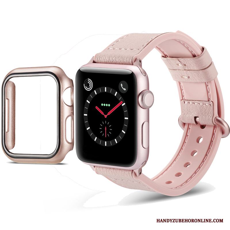 Apple Watch Series 1 Skal Retro Färg Svart Fodral Mjukt Läder Silikon Skydd
