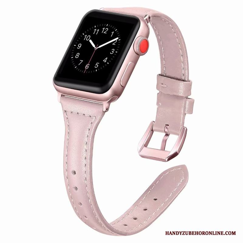 Apple Watch Series 1 Skal Äkta Läder Bra Rosa