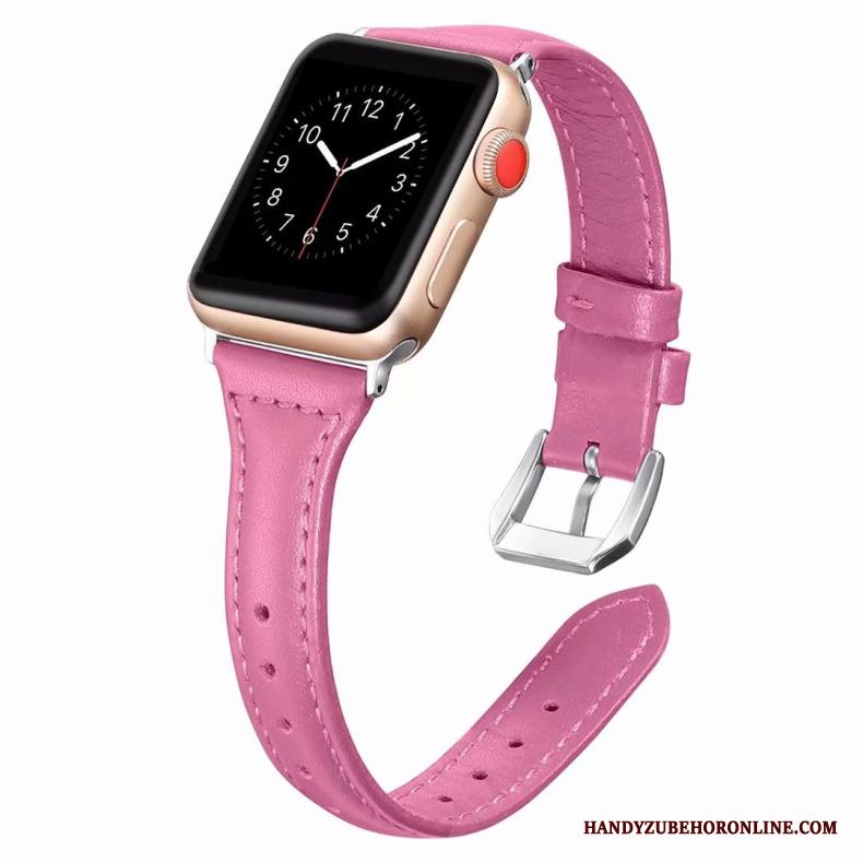 Apple Watch Series 1 Skal Äkta Läder Bra Rosa