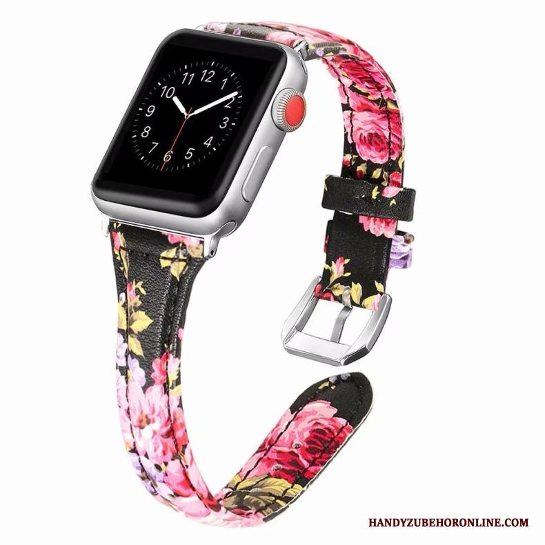 Apple Watch Series 1 Skal Äkta Läder Bra Rosa