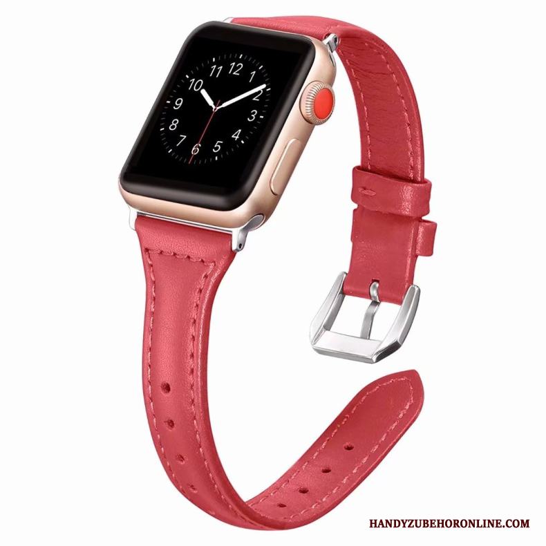 Apple Watch Series 2 Skal Äkta Läder Bra Rosa