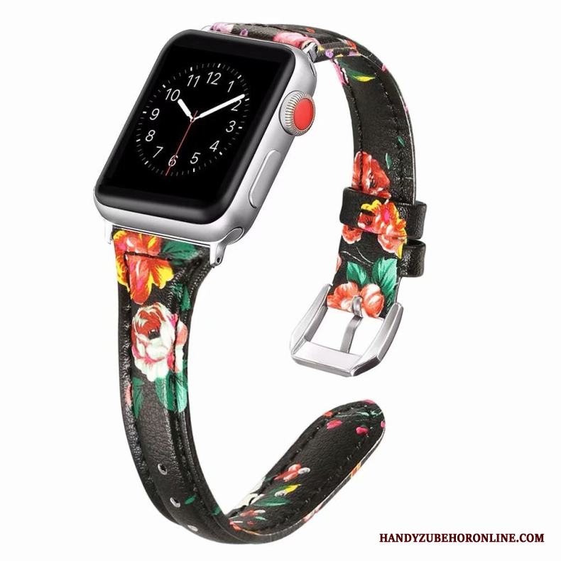 Apple Watch Series 2 Skal Äkta Läder Bra Rosa