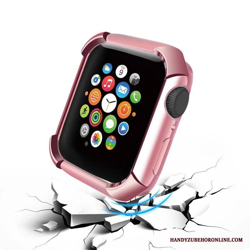 Apple Watch Series 4 Skal Fodral Fallskydd Cow Tillbehör Silikon Rosa Trend