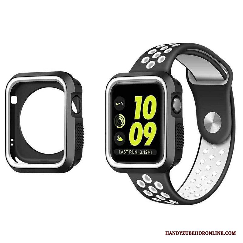 Apple Watch Series 5 Silikon Skydd Vit Fodral Skal Strålande Sport