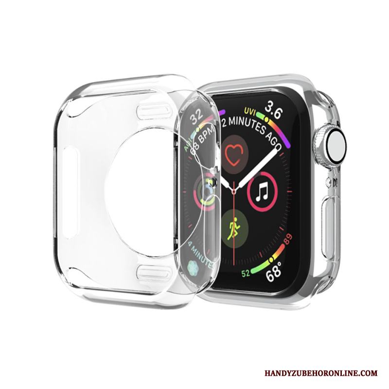 Apple Watch Series 5 Skal Väska Slim Guld Skärmskydd Film Silikon Frame Fodral
