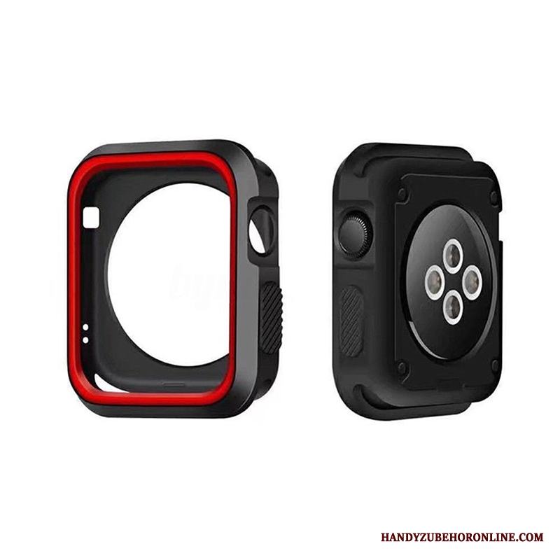 Apple Watch Series 5 Skydd Mjuk Silikon Vit Frame Fallskydd Skal