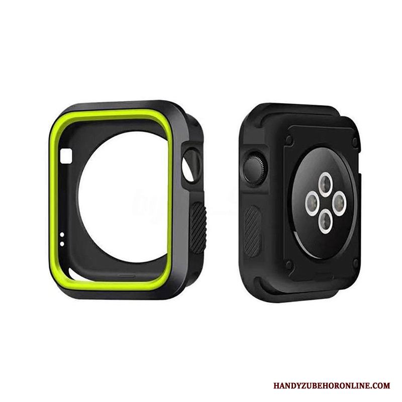 Apple Watch Series 5 Skydd Mjuk Silikon Vit Frame Fallskydd Skal