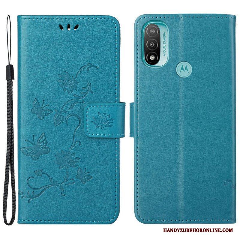 Fodral Moto G71 5G Asiatiska Fjärilar Och Blommor