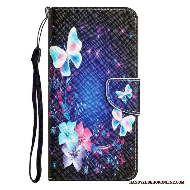 Fodral Samsung Galaxy A53 5G Med Kedjar Fairy Butterflies With Lanyard