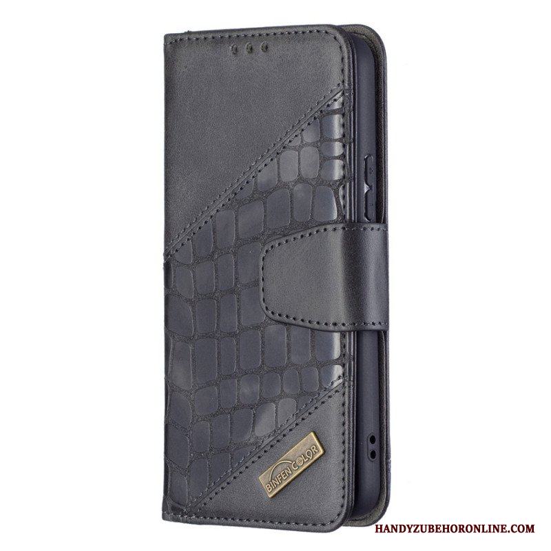Fodral Samsung Galaxy S22 5G Klassisk Krokodilskinnseffekt