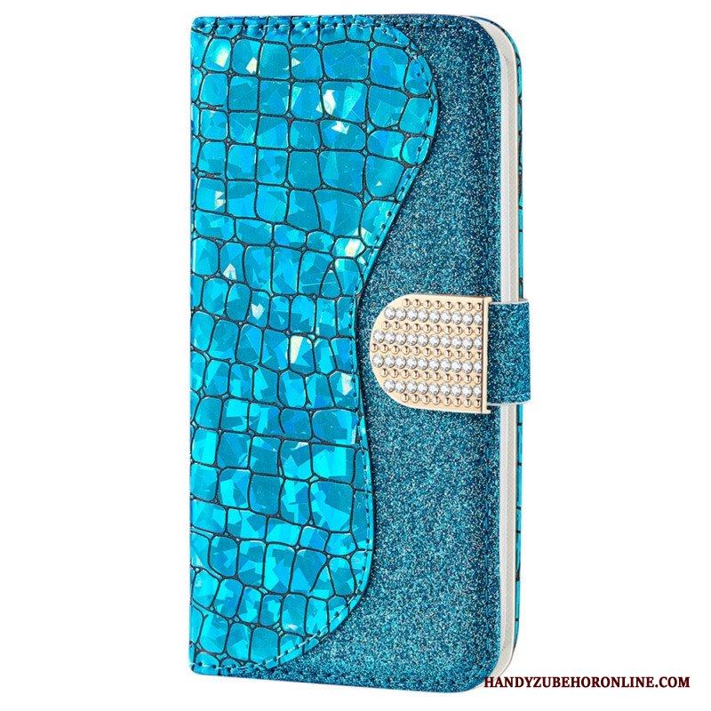 Fodral Samsung Galaxy S22 5G Krokodil Diamanter