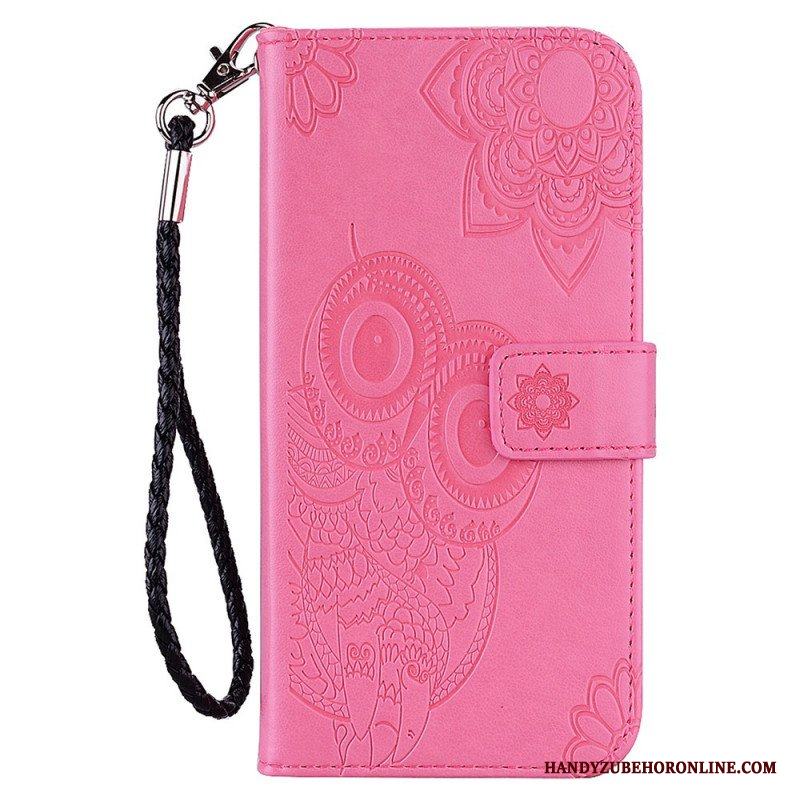 Fodral Samsung Galaxy S22 5G Uggla Mandala Och Lanyard