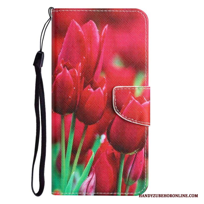 Fodral Samsung Galaxy S23 Plus 5G Med Kedjar Endast Strap Flowers