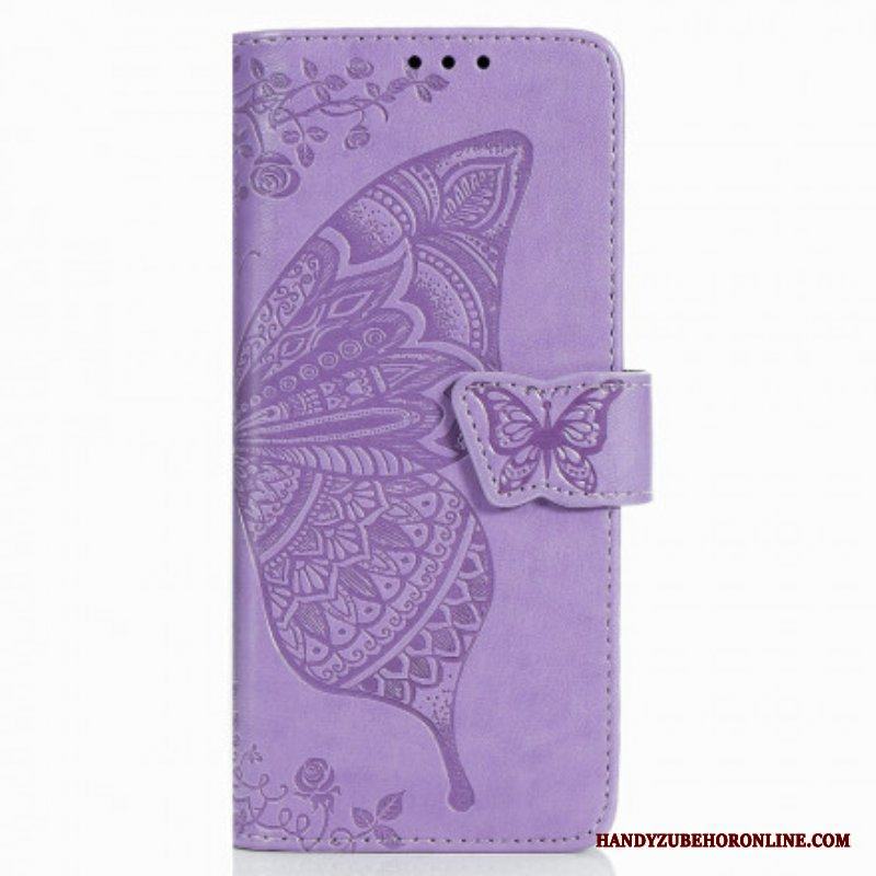 Fodral Samsung Galaxy Z Fold 3 5G Butterfly Design Med Lanyard