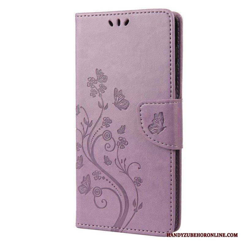 Fodral Sony Xperia 10 IV Blommor Och Fjärilar