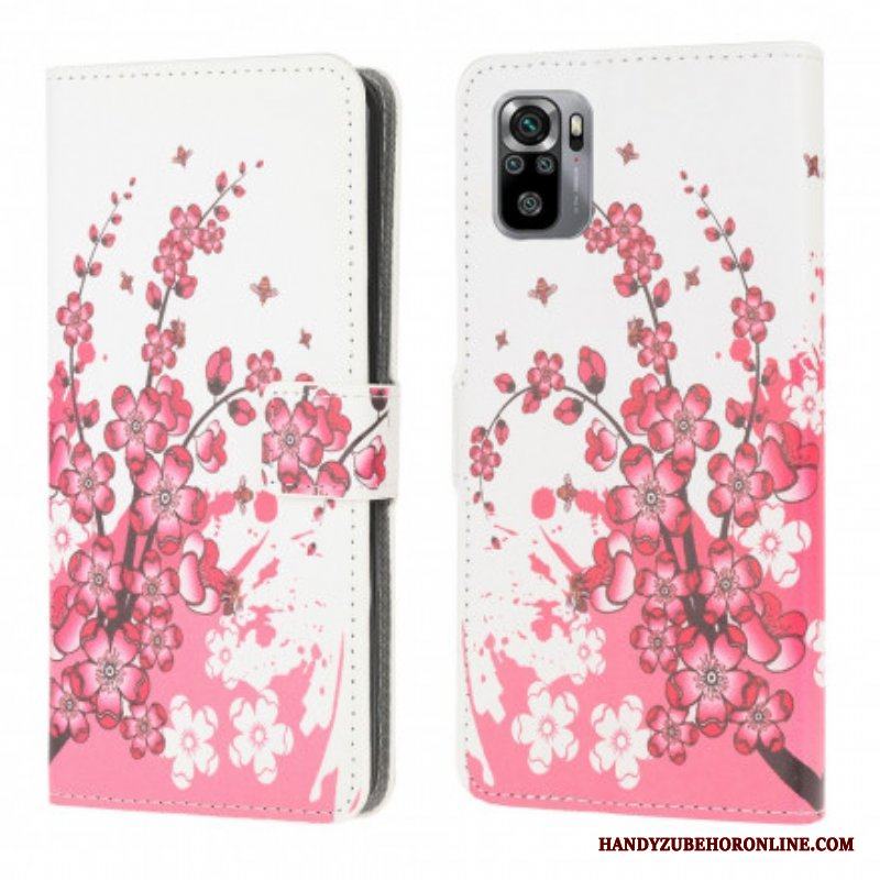 Fodral Xiaomi Redmi Note 10 / 10S Tropiska Blommor