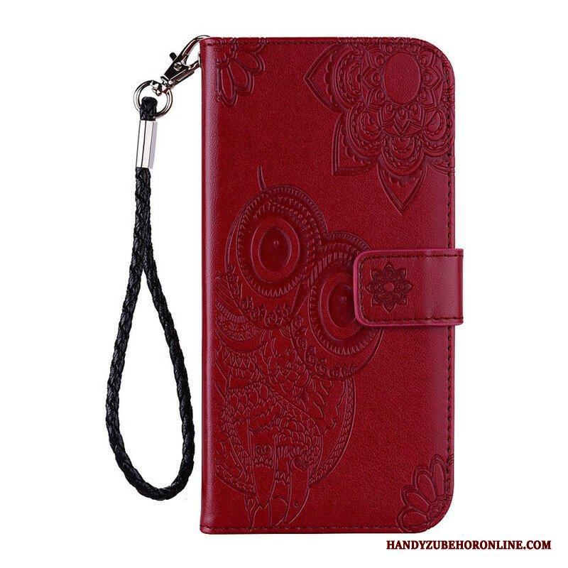 Fodral Xiaomi Redmi Note 10 / 10S Uggla Mandala Och Lanyard