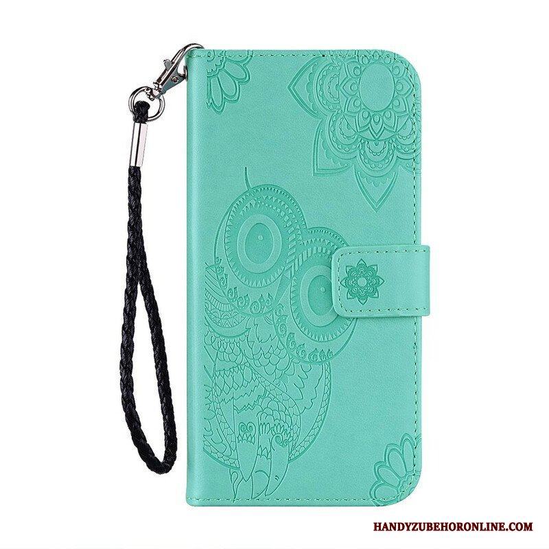 Fodral Xiaomi Redmi Note 10 / 10S Uggla Mandala Och Lanyard