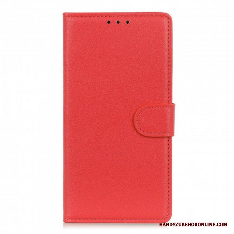 Fodral Xiaomi Redmi Note 10 5G Traditionellt Litchi Konstläder