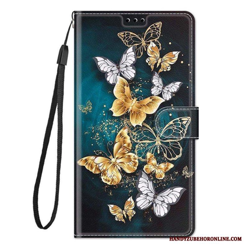 Fodral Xiaomi Redmi Note 10 Pro Med Kedjar Strap Butterflies Fan