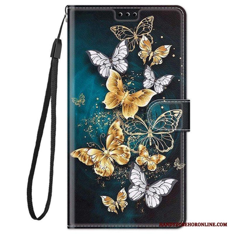Fodral Xiaomi Redmi Note 11 Pro Plus 5G Med Kedjar Strap Butterflies Fan