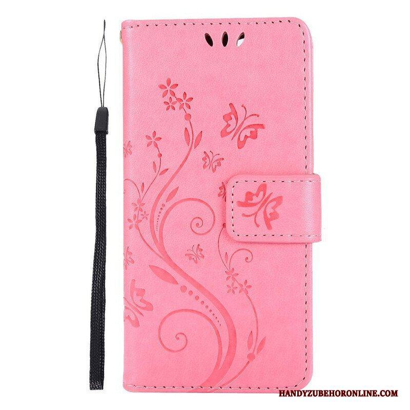 Fodral iPhone 13 Pro Med Kedjar Strappy Grafiska Blommor
