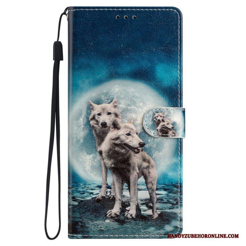 Fodral iPhone 15 Plus Med Kedjar Lanyard Wolves