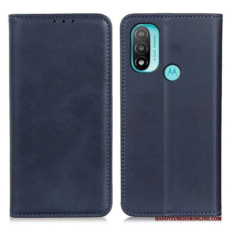 Folio-fodral Moto E40 / E30 / E20 Läderfodral Elegance Split Läder