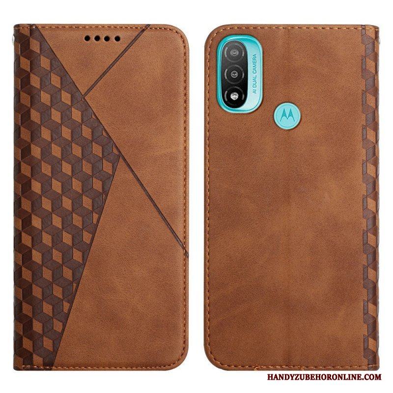 Folio-fodral Moto E40 / E30 / E20 Läderfodral Geo Lädereffekt