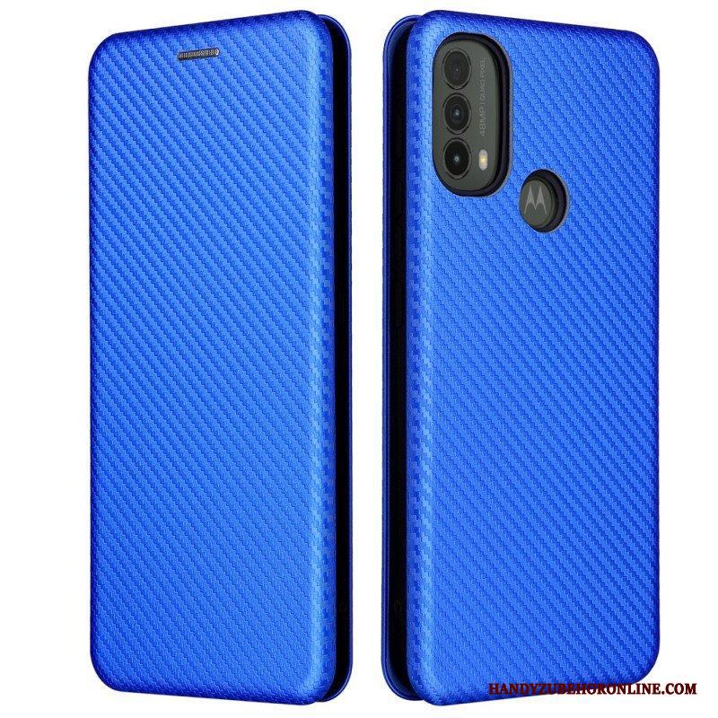 Folio-fodral Moto E40 / E30 / E20 Läderfodral Kolfiber