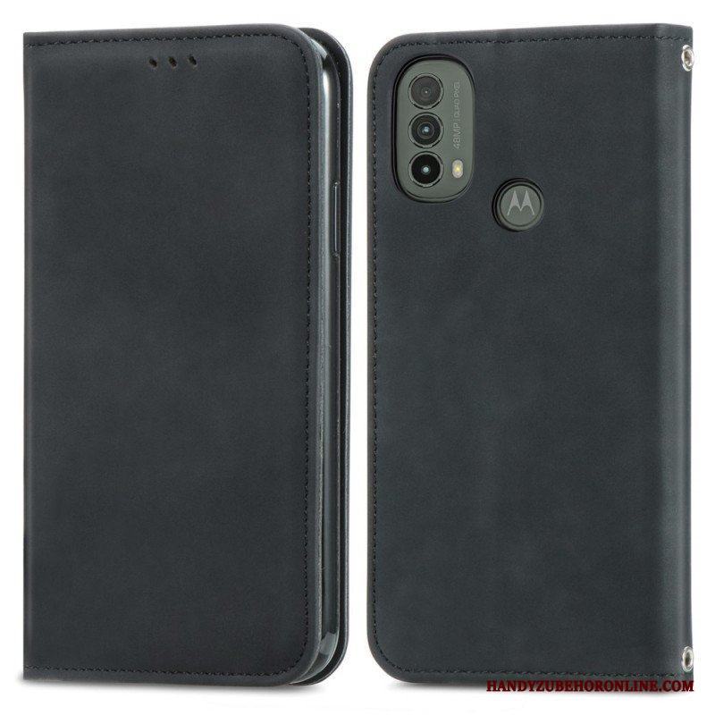 Folio-fodral Moto E40 / E30 / E20 Läderfodral Skin-touch Design