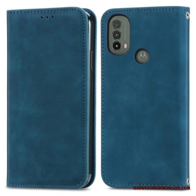 Folio-fodral Moto E40 / E30 / E20 Läderfodral Skin-touch Design