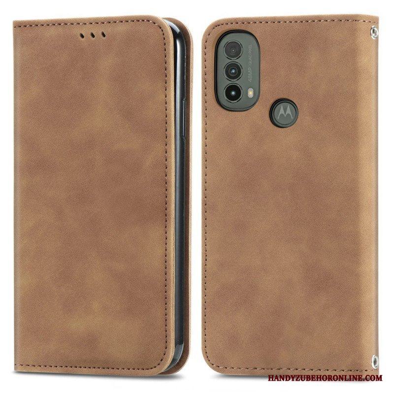 Folio-fodral Moto E40 / E30 / E20 Läderfodral Skin-touch Design