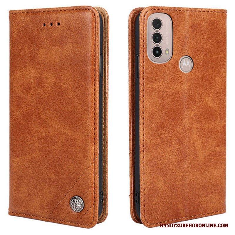 Folio-fodral Moto E40 / E30 / E20 Läderfodral Stil Lädernit