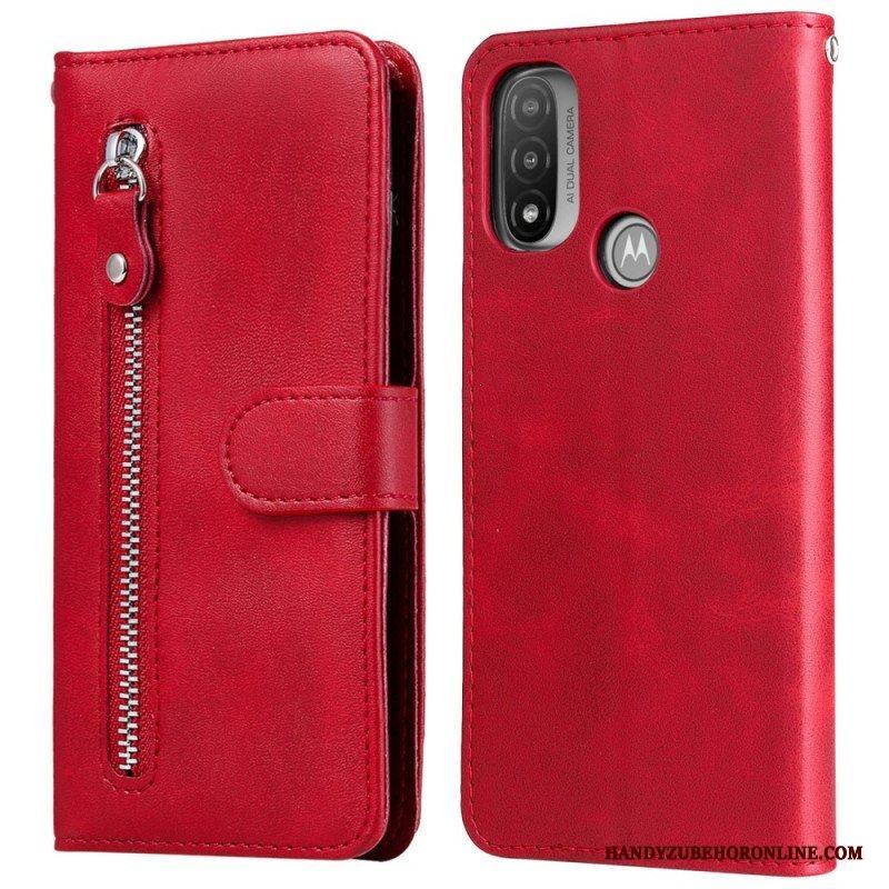 Folio-fodral Moto E40 / E30 / E20 Vintage Myntväska