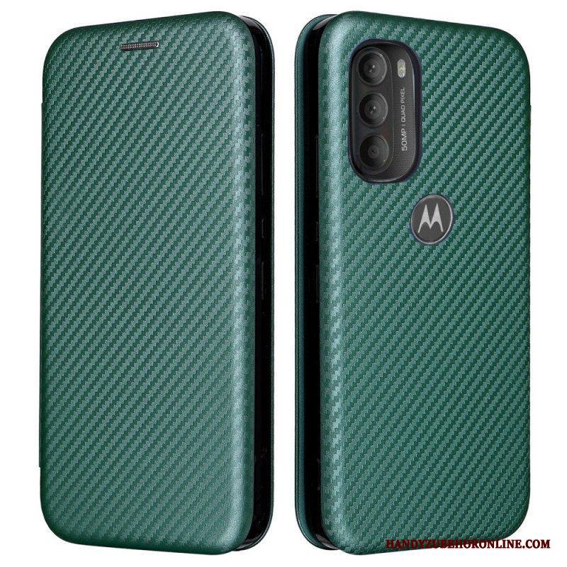 Folio-fodral Moto G71 5G Läderfodral Färgad Kolsilikon