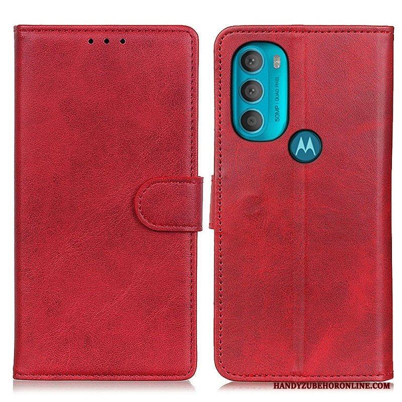 Folio-fodral Moto G71 5G Retro Matt Lädereffekt