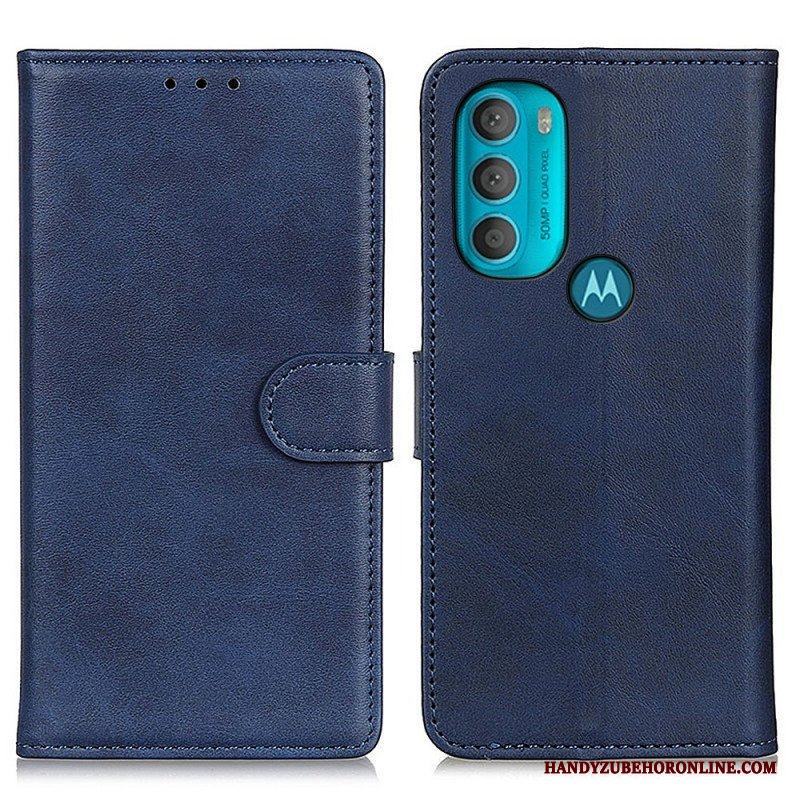 Folio-fodral Moto G71 5G Retro Matt Lädereffekt