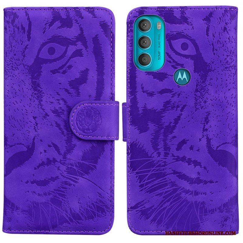 Folio-fodral Moto G71 5G Tiger Face Print