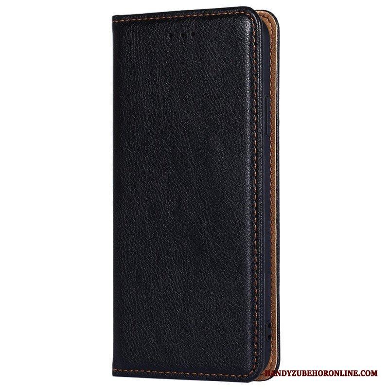 Folio-fodral Moto G73 5G Läderfodral Faux Lädersömmar