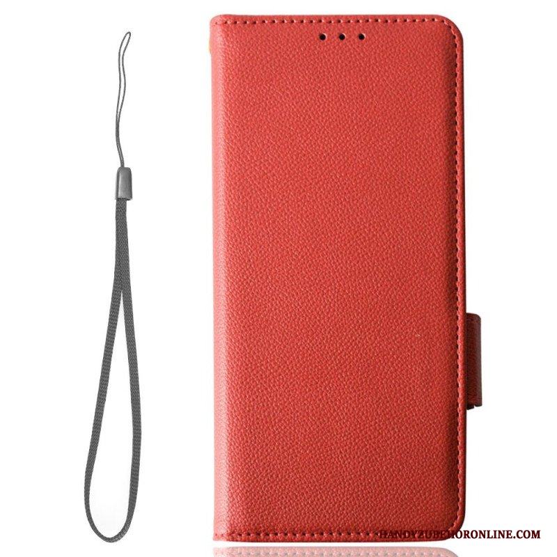 Folio-fodral Samsung Galaxy A14 / A14 5G Med Kedjar Strappy Litchi Läder Style