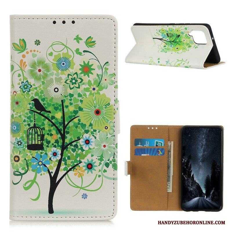 Folio-fodral Samsung Galaxy M12 / A12 Blommande Träd