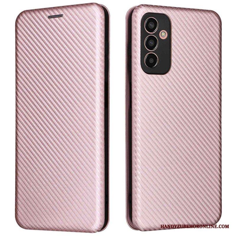 Folio-fodral Samsung Galaxy M13 Läderfodral Kolfiber