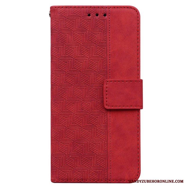 Folio-fodral Samsung Galaxy M13 Med Kedjar Strappy Mönster