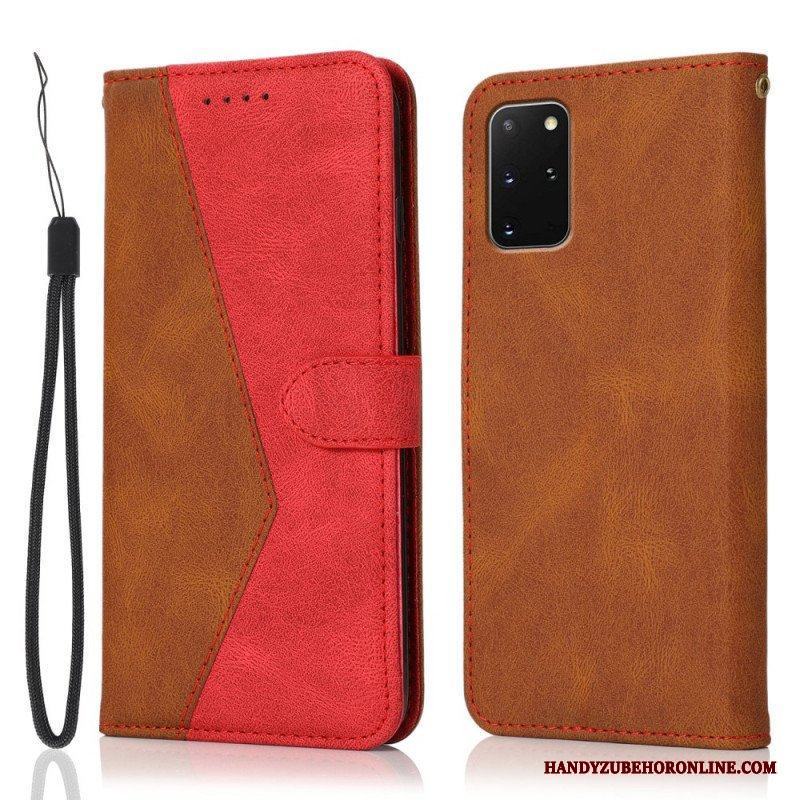 Folio-fodral Samsung Galaxy S20 Plus / S20 Plus 5G Tvåfärgad Triangel Konstläder