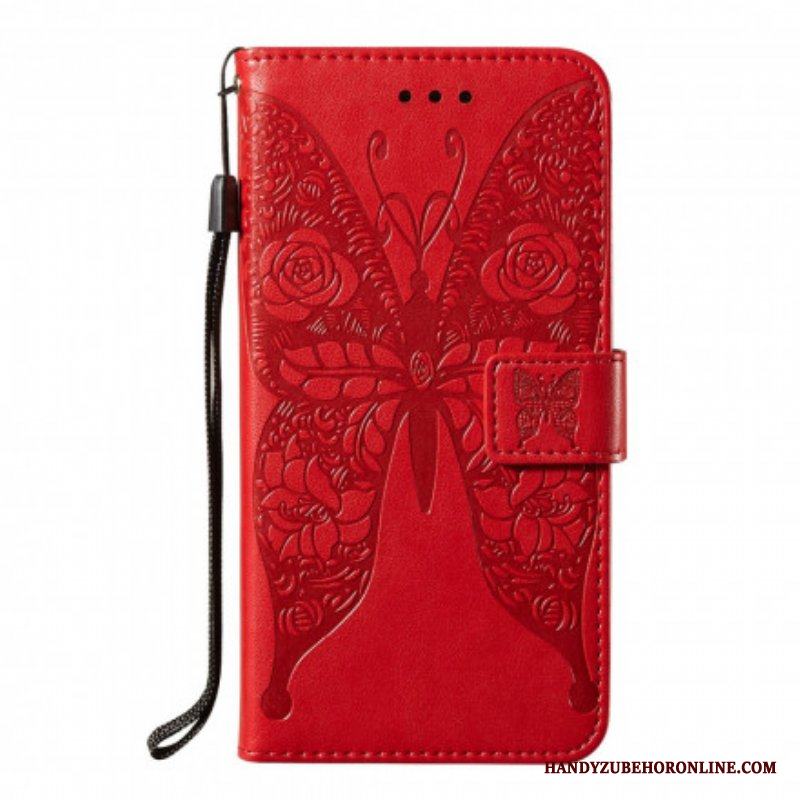 Folio-fodral Samsung Galaxy S21 Ultra 5G Fjärilar Blommönster