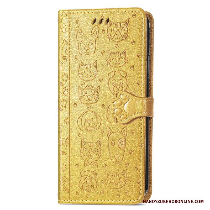 Folio-fodral Samsung Galaxy S22 Ultra 5G Animerade Djur